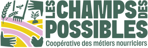 Nouveau logo des Champs des Possibles, coopérative des métiers nourriciers, réalisé par le Studio Coquelicot