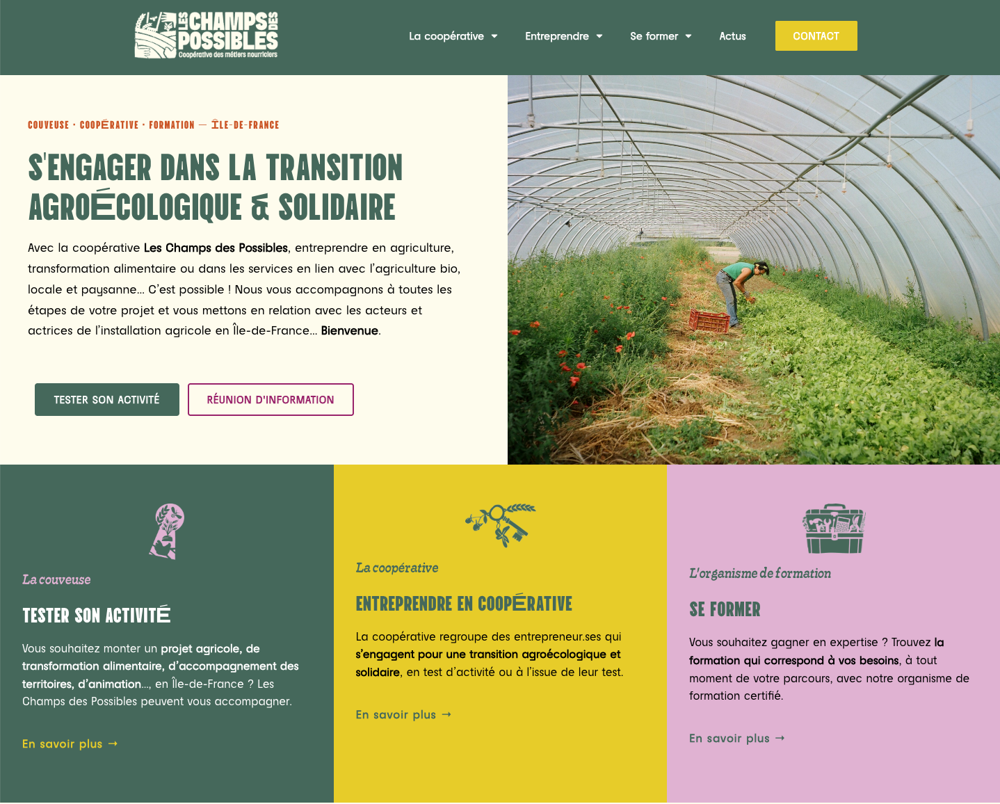 Après la refonte du site WordPress - page d'accueil