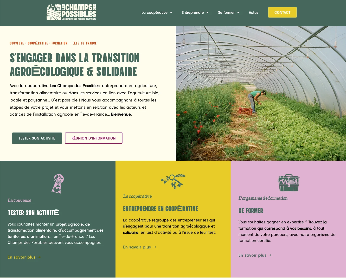 Après la refonte du site WordPress - page d'accueil